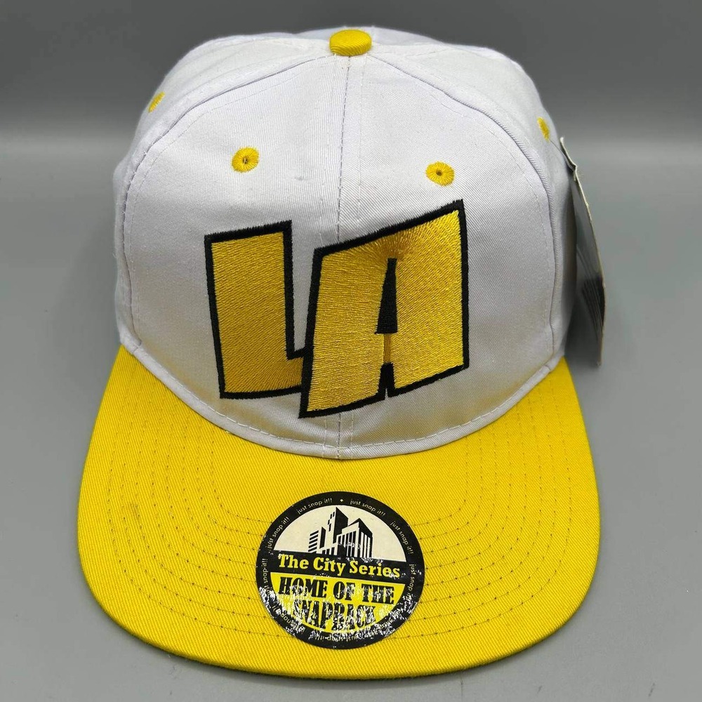 Los Angeles LA City Series Hat Men White Yellow Embroidered‎ Snap Back Cap New